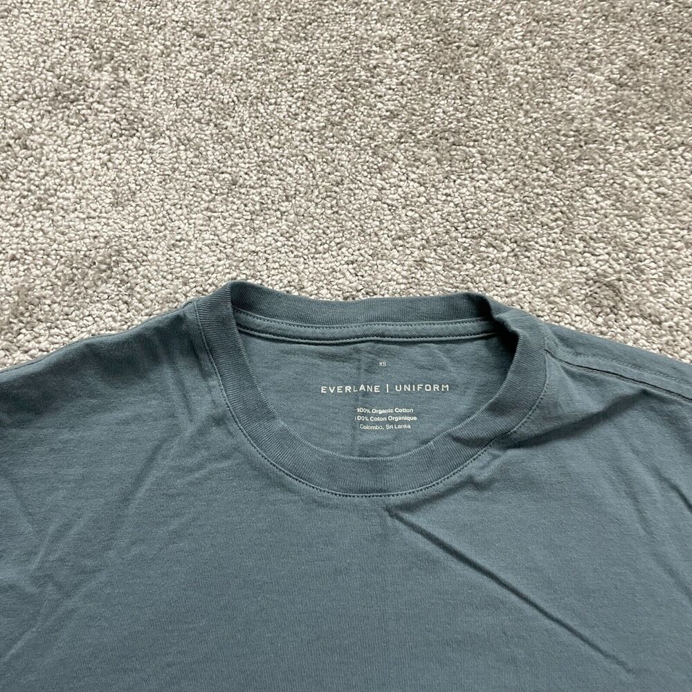 Everlane Basic Crew Neck T-Shirt Unisex XS Blue Short Sleeve Cotton Casual Tee - Picture 3 of 9